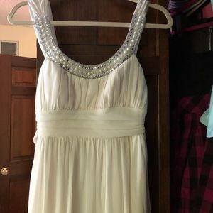 White beaded chiffon dress
